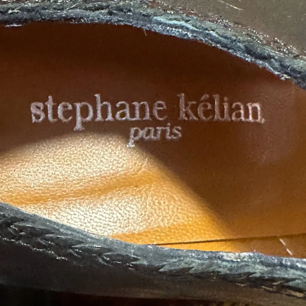 Stephane Kelain Paris black leather Mary Jane pumps platform shoes size 9.5/40.5
